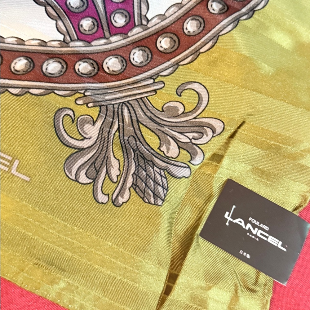 Lancel SilkGreen and Purple Scarf (biggest scarf)
